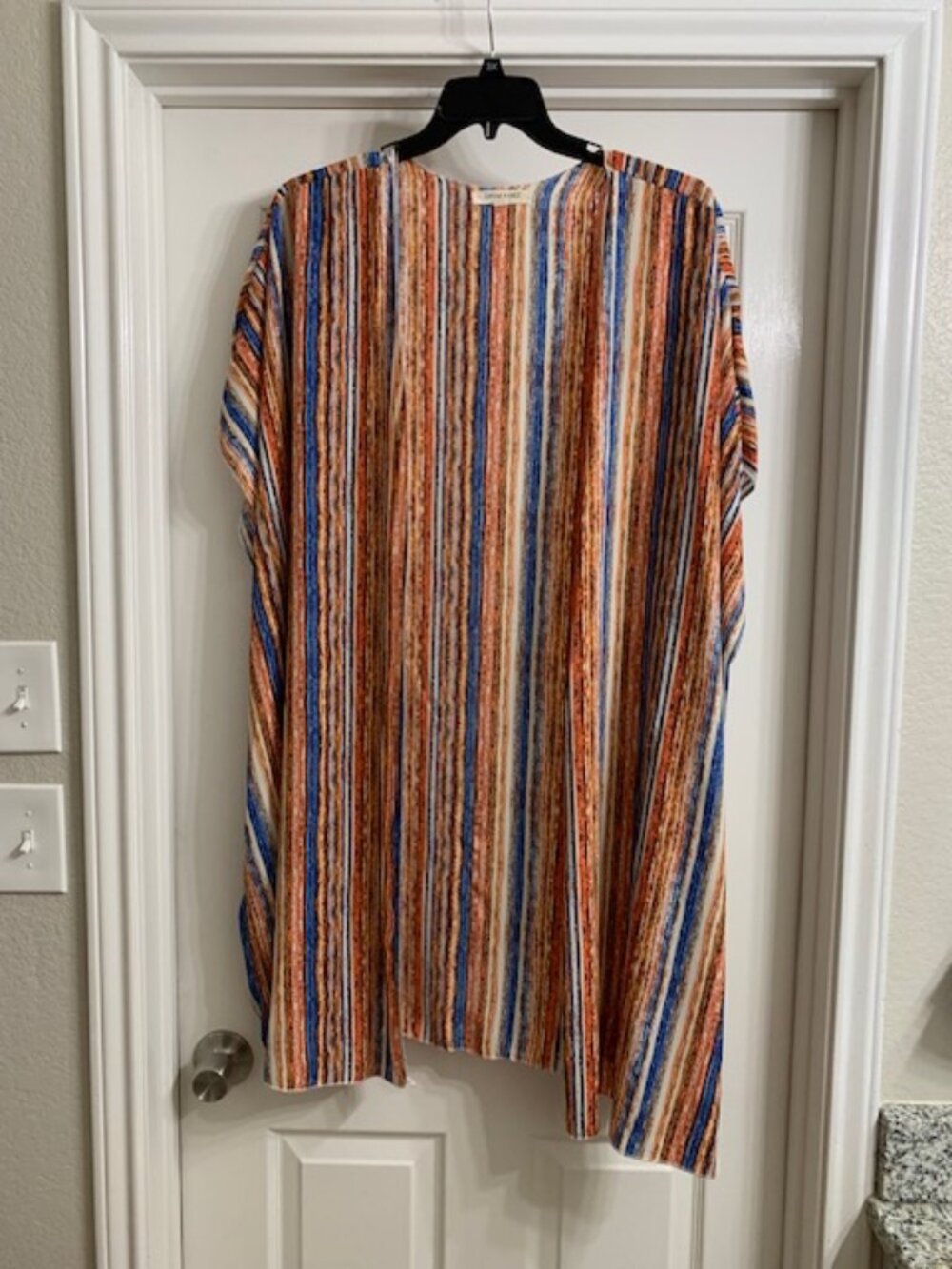 Living Doll Brand Women's Striped Open Jacket, Size 2X